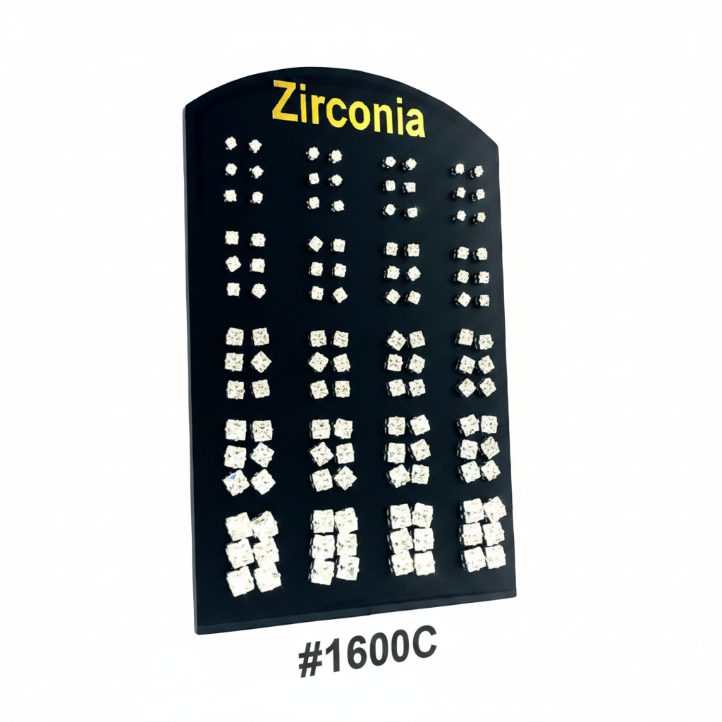 Zirconia Clear Square Crystal Stud Earrings Display Stand #1600C