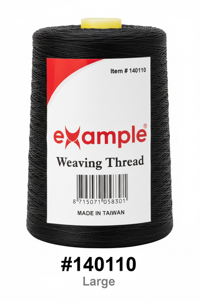Large cone of black weaving thread with eXample branded label - #140110