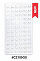 Clear Silver CZ Crystal Stud Earrings Display Board 72 Pairs Assorted Shapes #CZ109GS