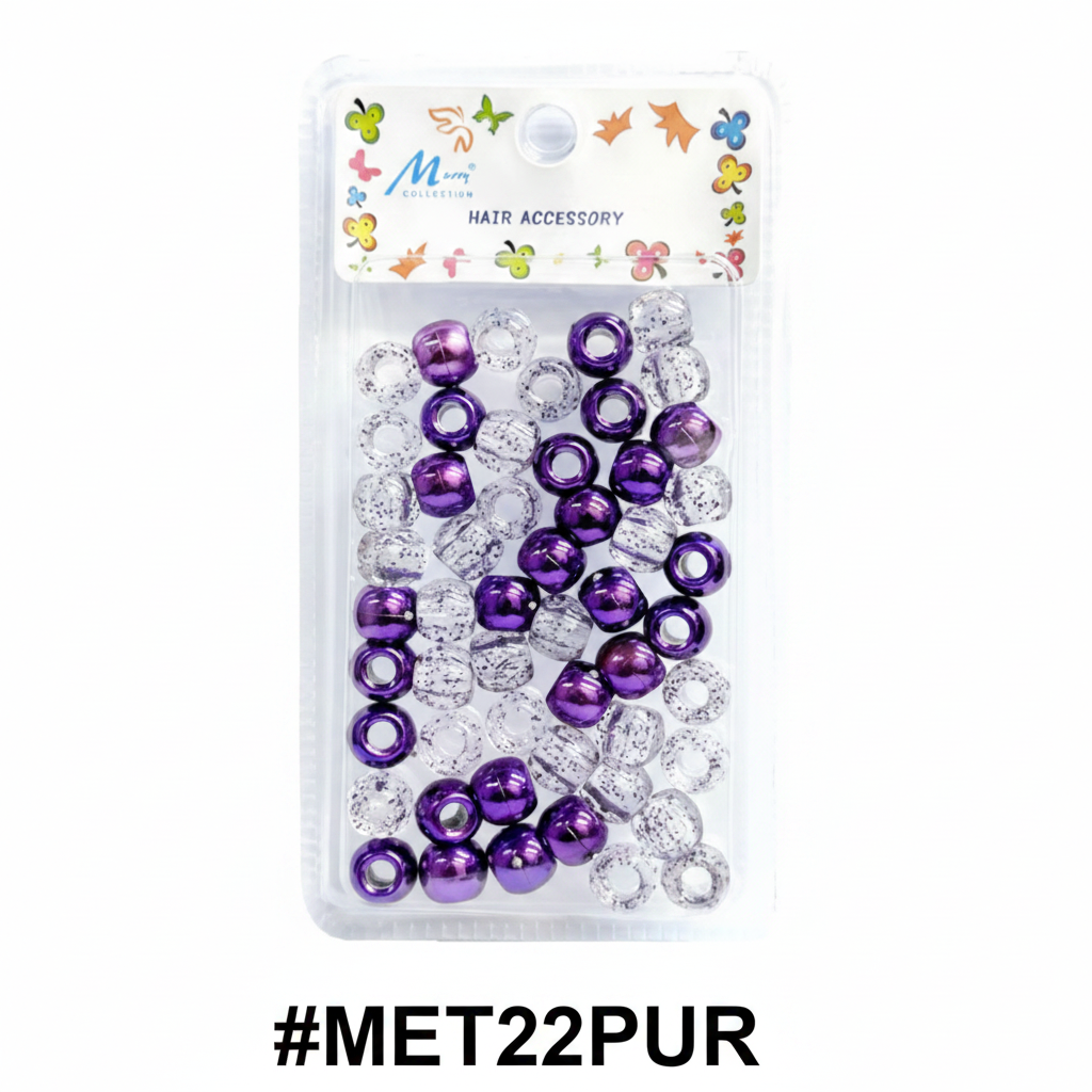 Mayys Metallic Purple Hair Beads #MET22PUR