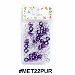 Mayys Metallic Purple Hair Beads #MET22PUR