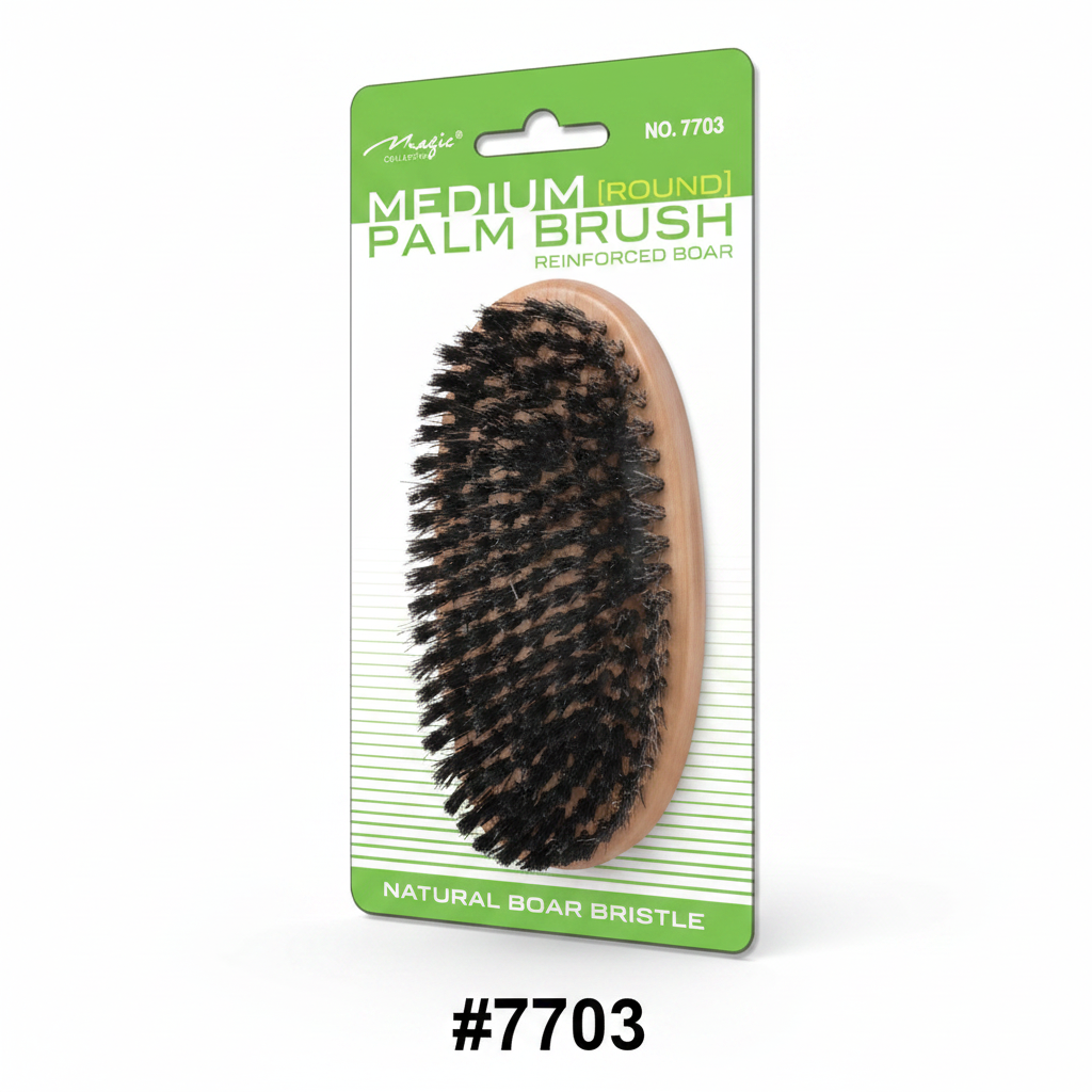 Magic Collection #7703 Medium Round Palm Brush Reinforced Boar