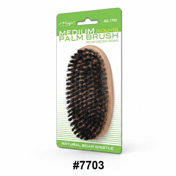 Magic Collection #7703 Medium Round Palm Brush Reinforced Boar