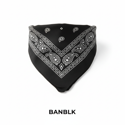 Black Printed Paisley Bandana #BANBLK