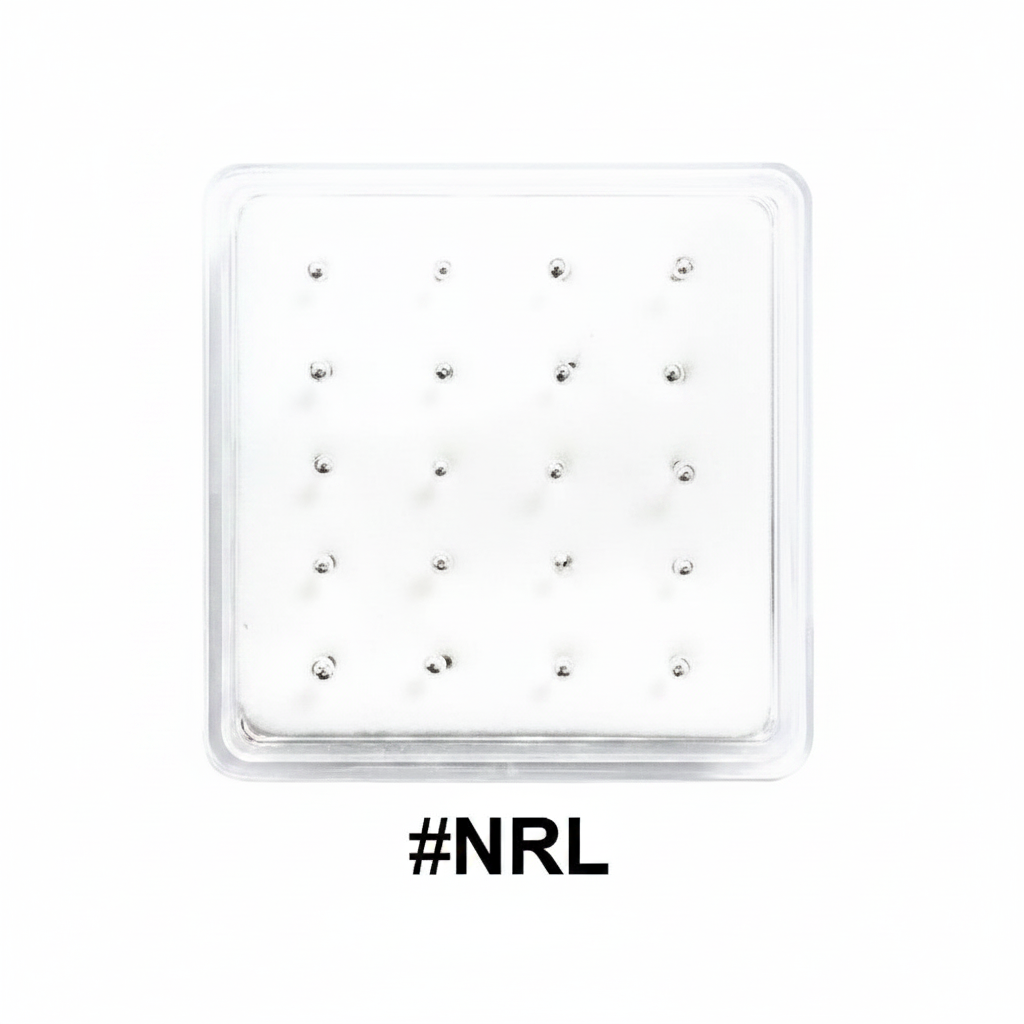 Silver Ball Nose Studs Display Box #NRL