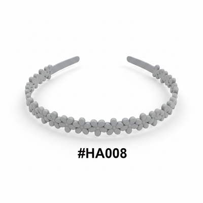 Light Grey Floral Beaded Hair Band #HA008