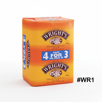 Wright's Traditional Coal Tar Soap 4 Bars Pack 4x100g #WR1