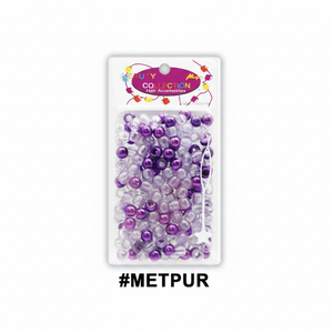 #METPUR Purple Metallic Hair Beads - Regenerated