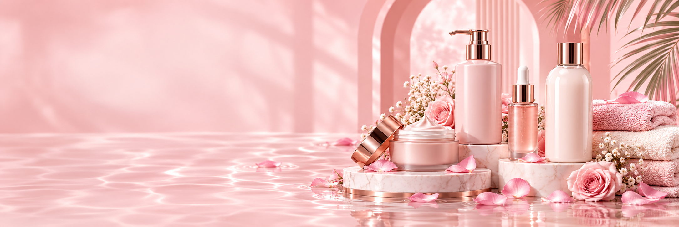 Baby pink skin and body care collection
