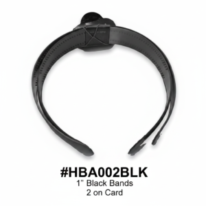 1" Black Hair Bands — 2pcs Card | #HBA002BLK