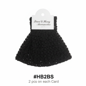 Black Crochet Bun Headband — 2 pcs | #HB2BS