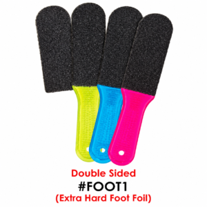 Double Sided Extra Hard Foot File #FOOT1 with Colorful Handles on White Background