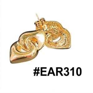 Earring Gold Double Buckle #EAR310