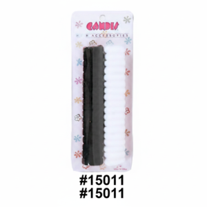 Candie Black Spiral Pony Rings 40pc #15011