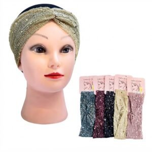 Sequin Embellished Twist Turban - #NT104 - Sparkling Hair Accessory