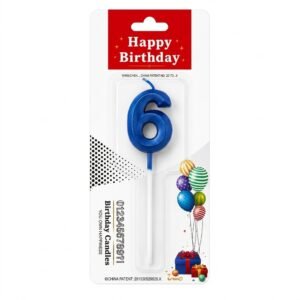 6 Birthday Candle BLUE – #YEAR6