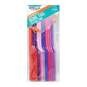 Stella Collection Bone Tail Styling Combs - Assorted Colours #2663AST