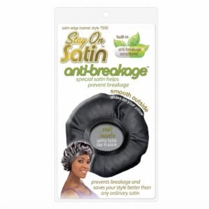 Stay On Satin Anti-Breakage Satin Edge Bonnet - Black - #7600