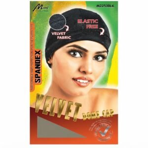 Velvet Dome Cap - Elastic-Free - Black & Assorted Colors - #M2253BLK & #M2253AST