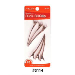 Magic Collection brand (Item NO. 3114) retail card packaging containing a 6-pack of metal duck-bill clips