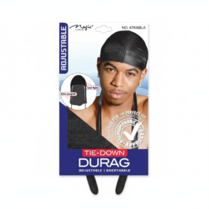 Adjustable Tie-Down Durag - Black #4769BLA