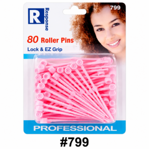 pink roller pins hair accessory pack in professional packaging on white background