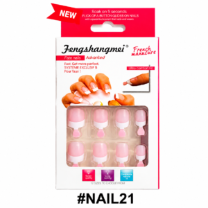 Fengshangmei French Manicure Fake Nail Kit #NAIL21 on White Background