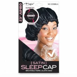 Satin Sleep Cap - Jumbo Size - Black & Assorted Colors - #2238AST & #2238BLA