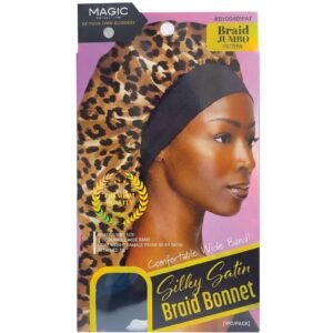 Silky Satin Braid Bonnet - Jumbo Size - Black & Pattern (#BYOG401BLA & #BYOG401PAT)