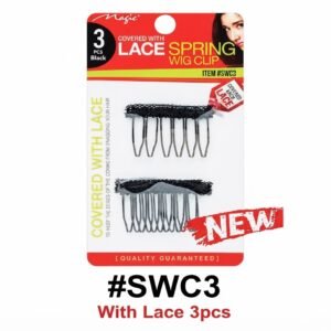 Magic, Lace Spring Wig Clip #SWC3, Black, 3 pcs