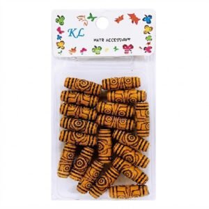 KL Hair Accessory, Wooden Carved Beads, #MC23