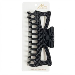 Glossy Black Jaw Clip 3D Diamond Pattern #CL945