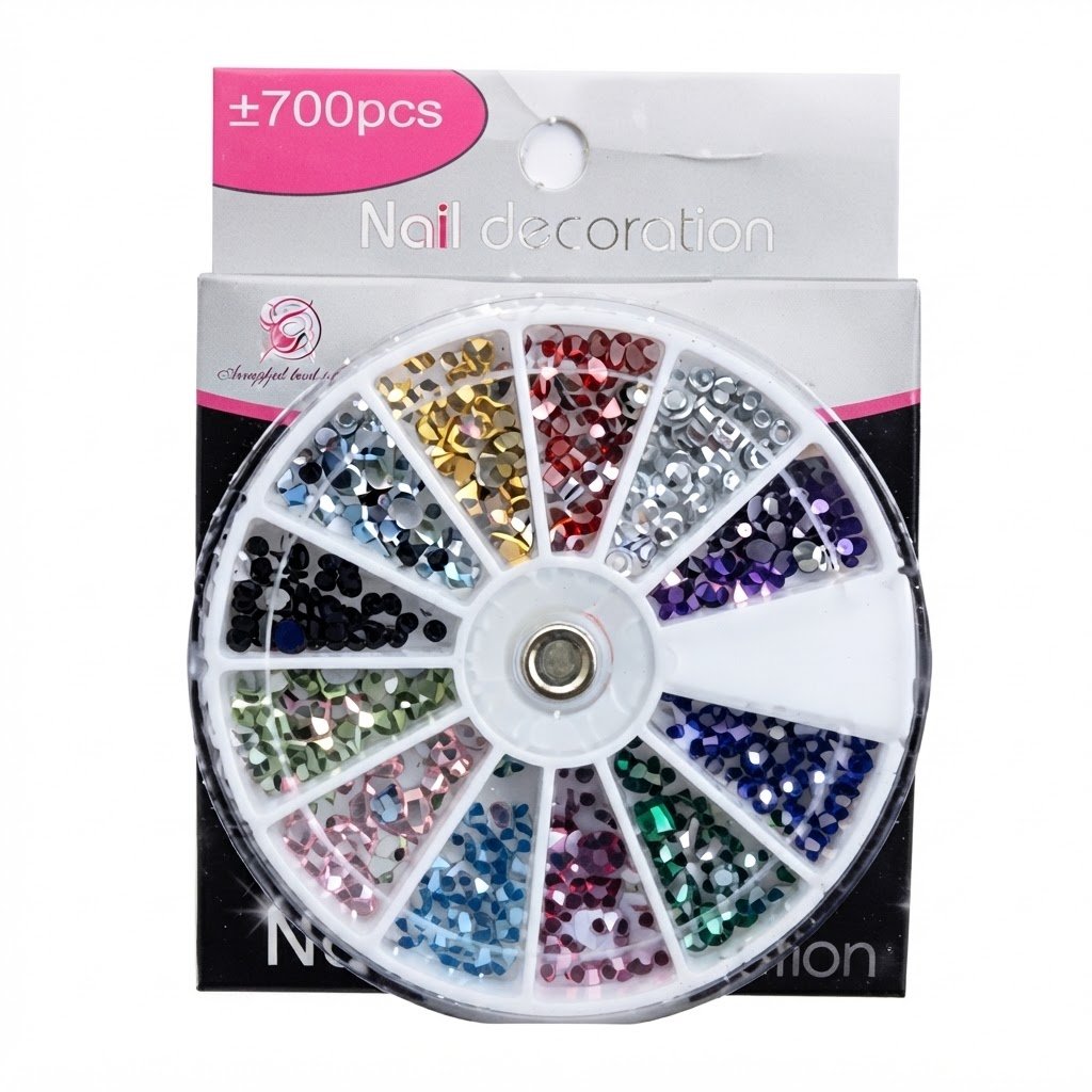 Nail Decoration Stones Assorted Colour Wheel with 700 pcs #NSAST
