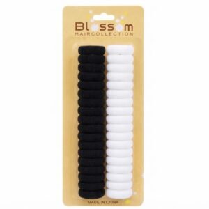 Black Spiral Pony Rings 40pc #15011