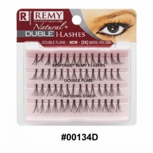 Remy Natural+ Double I-Lashes - #00134D Long Black 2x Volume Knot-Free Double Flare Clusters