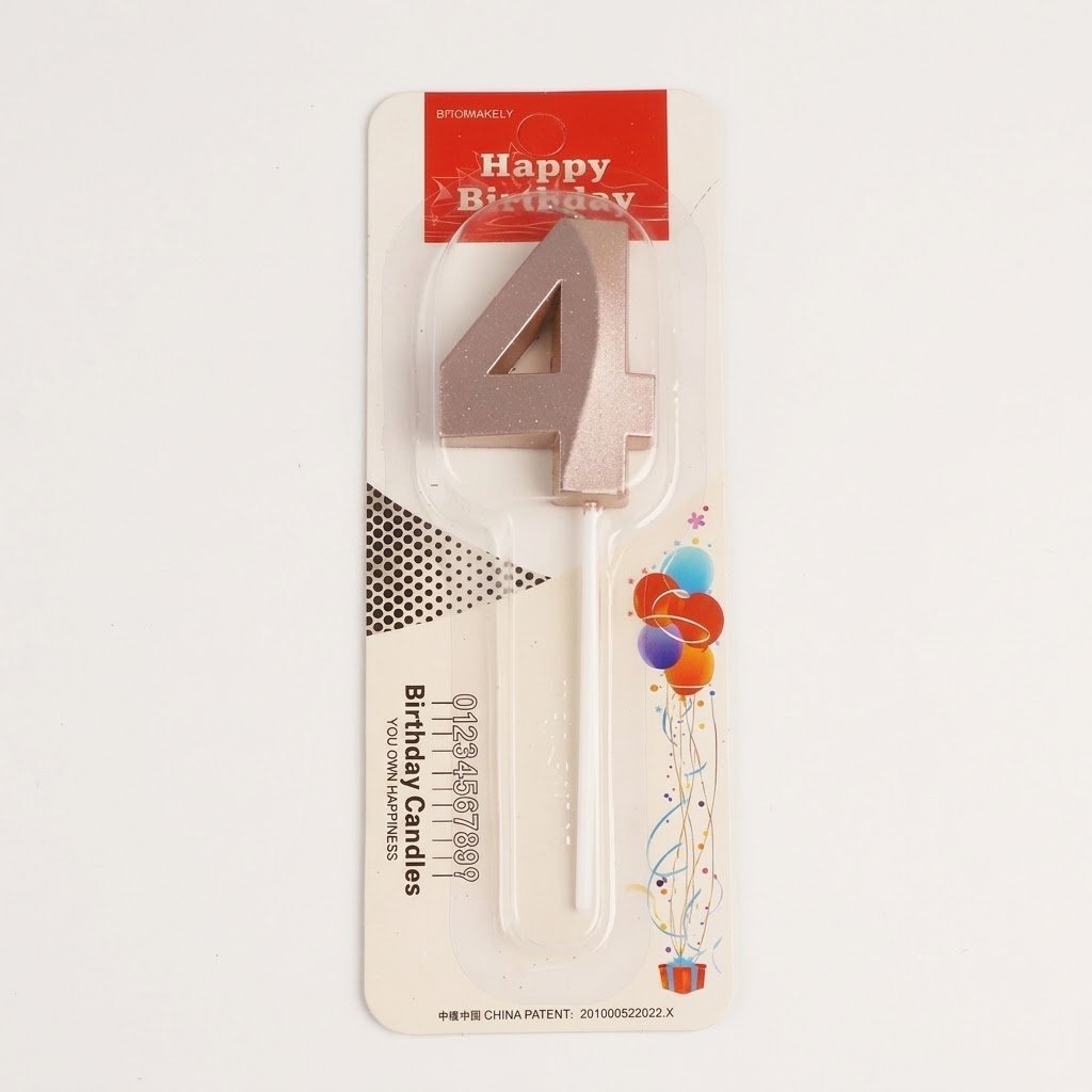 4 Birthday Candle Rose Gold – #YEAR4