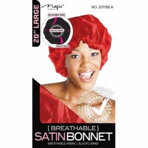 Breathable Satin Bonnet - Large 20" - Black & Assorted Colors - #2078BLA & #2078AST