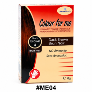 JansonBeauty Colour for Me Black Brown 4 Permanent Powder Hair Colour Box #ME04 on white background