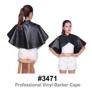 Professional Vinyl Barber Cape Black #3471