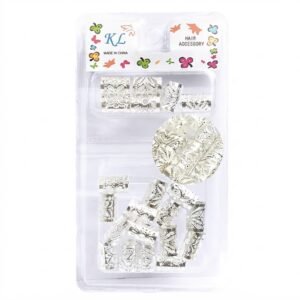 KL, Shiny Metallic Hair Beads with Intricate Designs, #MC44S