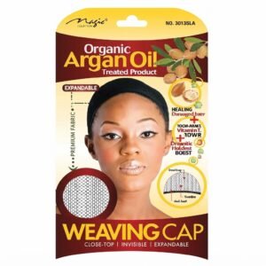 Organic Argan Oil Treated Expandable Weaving Cap - Black - #3013BLA