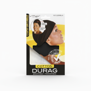 Cotton Durag - Breathable & Fashionable - Black - #2259BLA