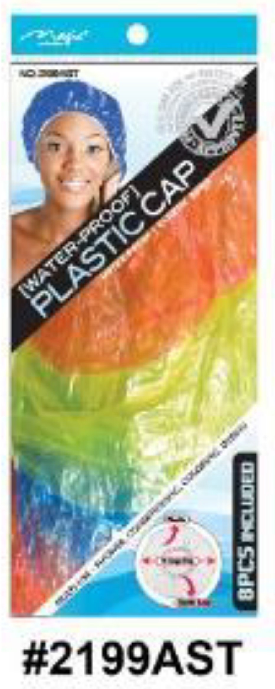 Waterproof Plastic Cap - Jumbo & Regular - 4pc and 8pc Sets (#2199JCRY, #2199AST, #2199BLA, #2199CRY) - Image 2