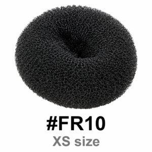 Black XS Size Hair Donut Bun Maker #FR10 on White Background