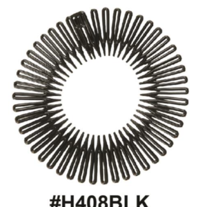 Stretch Elastic Hair Comb, Black, #H408BLK