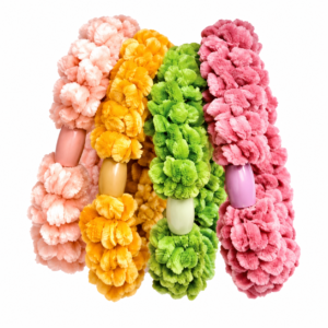 Thick Plush Hair Pony Elastics Assorted Colours TP102A