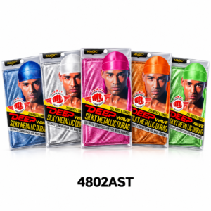 Magic Deep Wave Silky Metallic Durag assorted colours 4802AST Image Title: Magic Deep Wave Silky Metallic Durag – 4802AST
