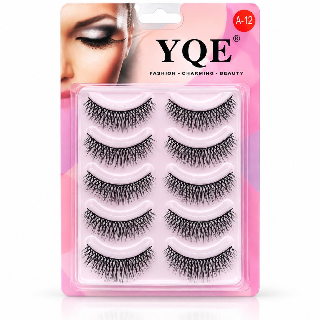 YQE 5 Pair False Eyelashes A-12 #A012