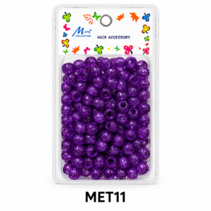 Murry Collection Jumbo Glitter Hair Beads Purple MET11