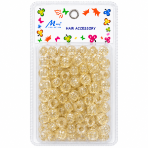 Murry Collection Jumbo Glitter Hair Beads Clear Gold MET2